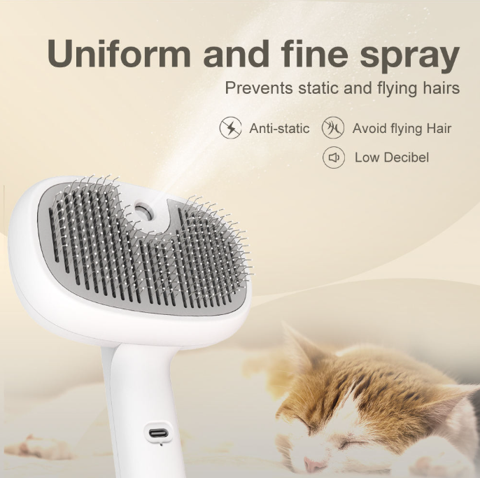 Self Clean Pet Spray Brush