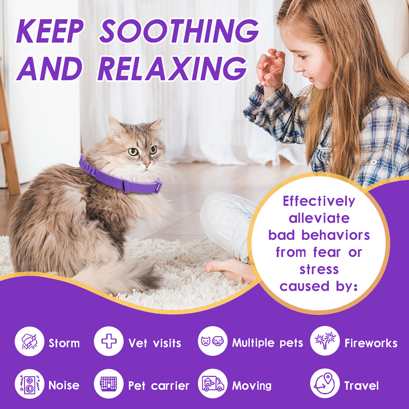 4 Pack Calming Collar for Cats
