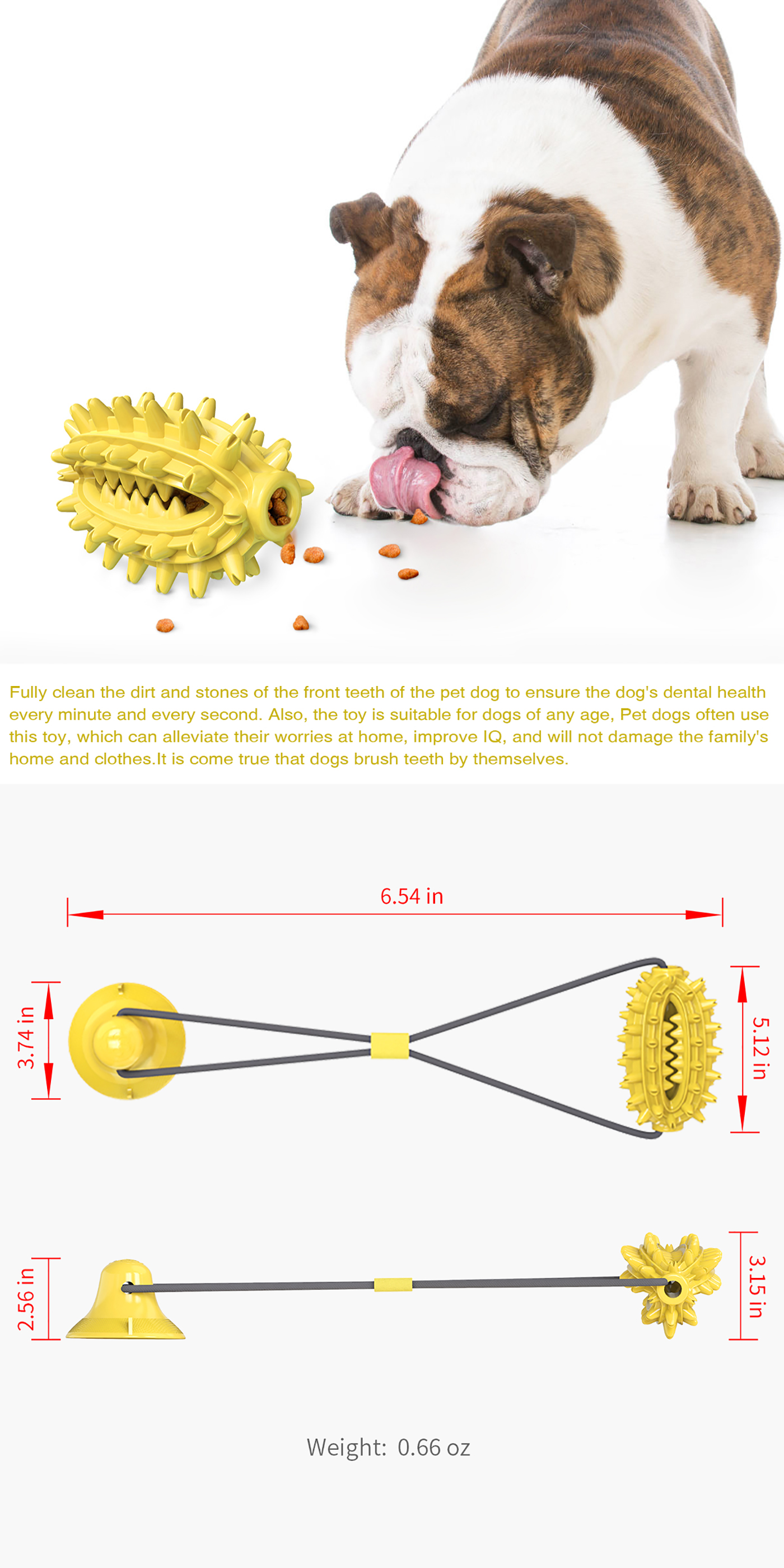 Puppy Training Treats Food Dispensing Toothbrush Pet Teeth Cleaning Rope Toys