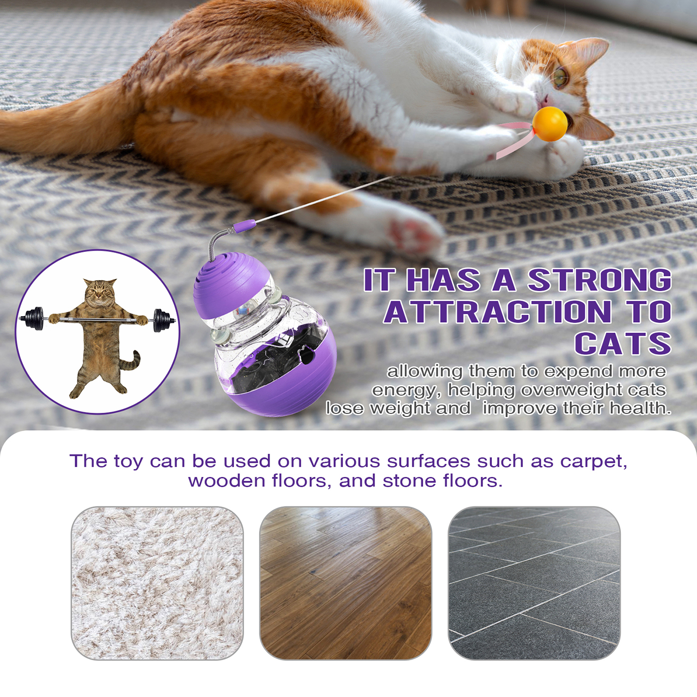 Cat for Indoor Cats Kitten Weight Loss Lose Kitty Tracking Balls Slow Food Dispenser Feeder