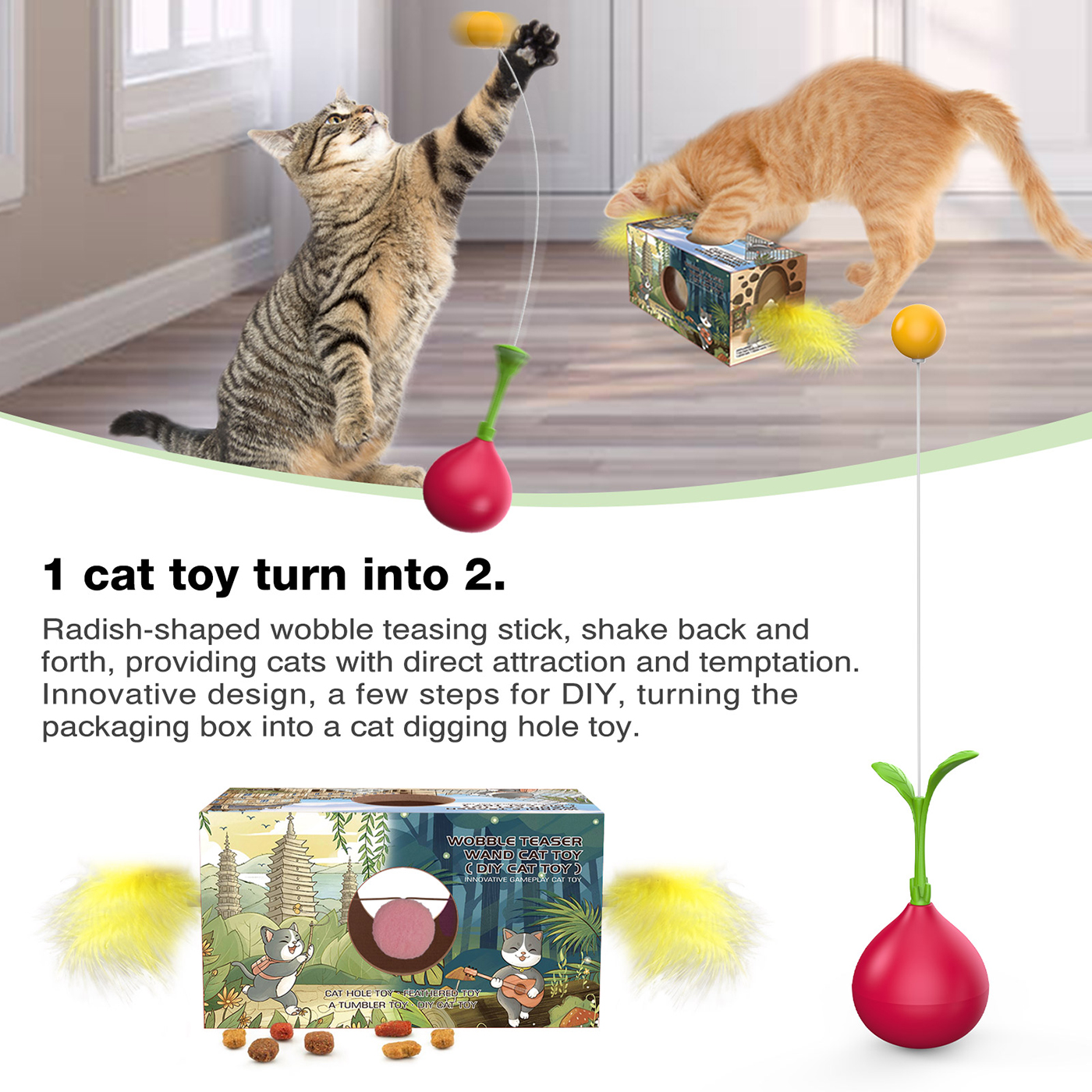 Cat Toys for Indoor Cats Interactive Bored Kitten Wobble