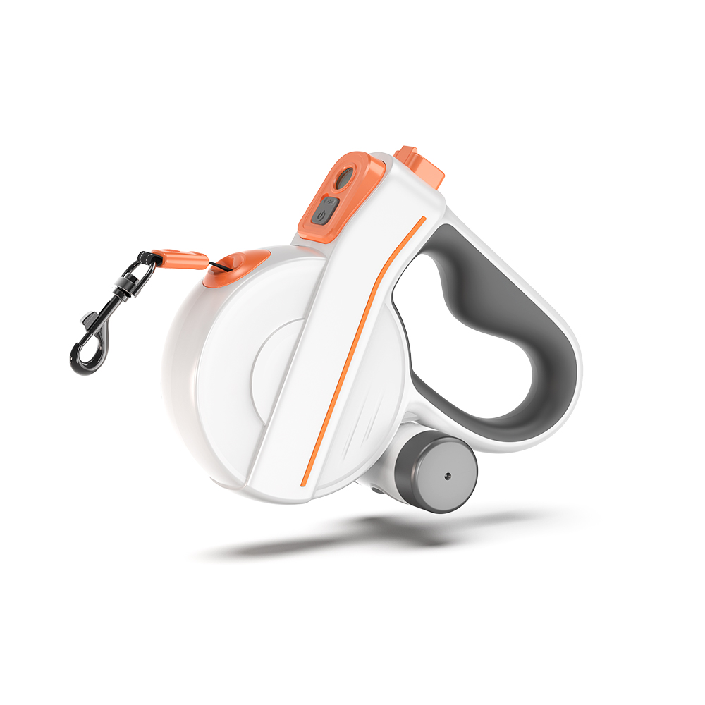 LED Retractable dog leash with reflective belt&poop bag   & LED light,5M,30kg